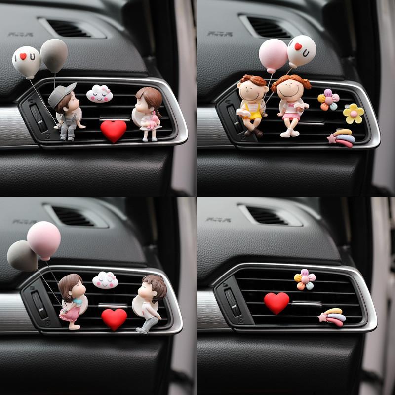 Car Air Cute Vent Clip Cartoon Aromatherapy Diffuser Couple Decoration Ball Love