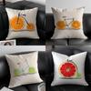 Fruit Orange Lemon Bicycle Pillow Case Pattern Printing Pillowcase Living Room Sofa Cushion Cover Bedroom Room Decor