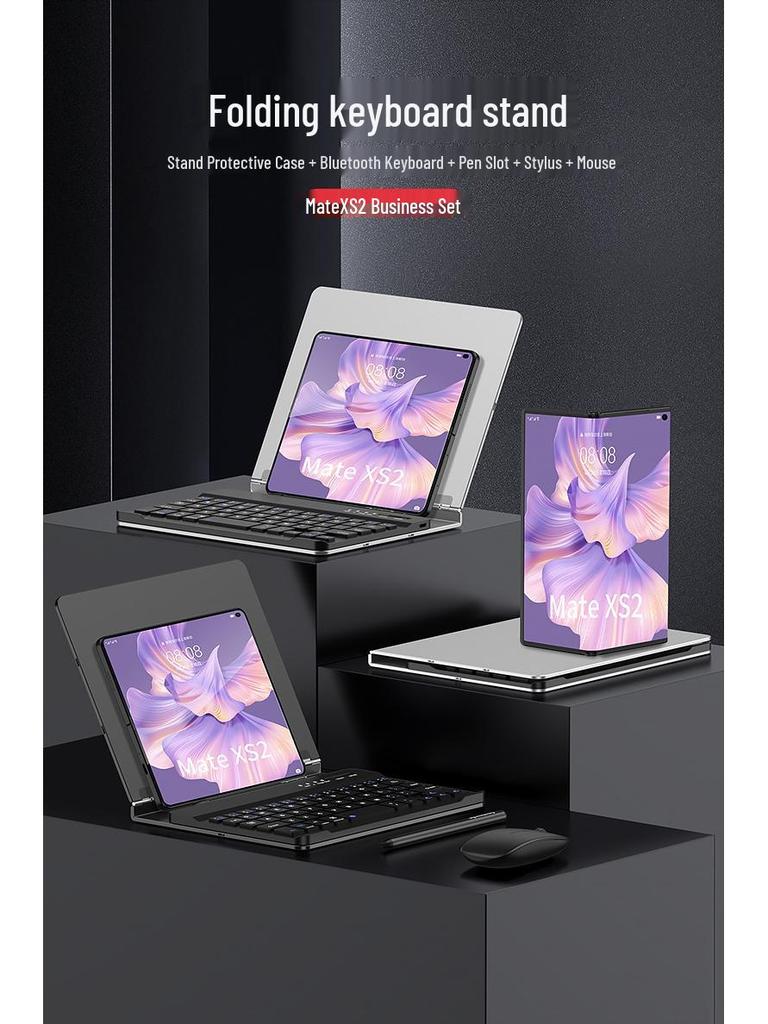 Huawei Mate Xs2 Tablet ve Telefonlar için Dokunmatik Kalemli ve Fareli GKK Kablosuz Klavye Seti