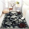 Personalized Skull Roses Art Print Carpet for Living Room Bedroom Bedside Sofa Table Floor Mat Home Area Rug Decor Large Size