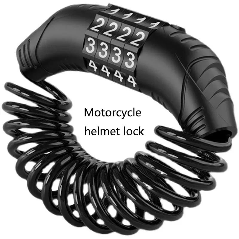 4-Digit Combination Lock for Bicycle Motorcycle - Steel Cable Password Lock , Anti-Theft Helmet Lock Security Chain