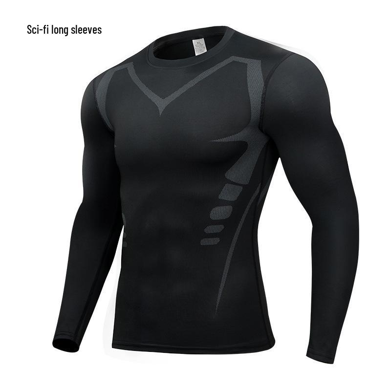 Men's Quick-Dry Long Sleeve Compression Shirt for Running, Cycling, and Basketball