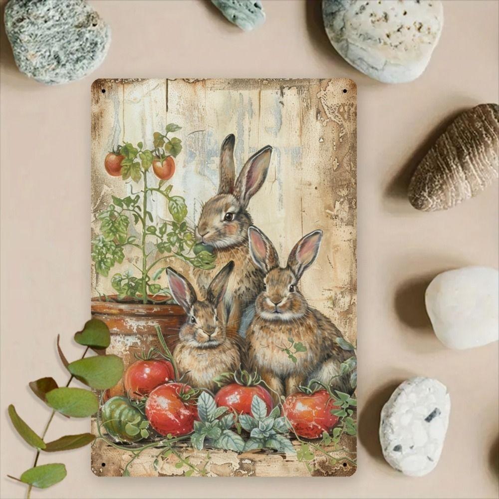 

Metal Wall Art Easter Bunny Vintage Decor