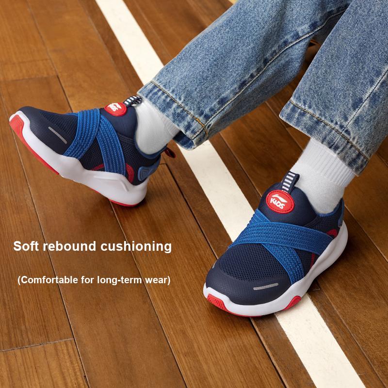 Li Ning Kids Fashion Versatile Shock Absorption Rebound Low-Top Casual Shoes Kids sneaker Blue YKNU120-3