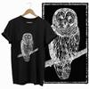 Coolmind DB 100% Cotton owl Print Exclusive Graphic women T shirt Cool BLACK women tshirt big size tshirt for women tee shirt