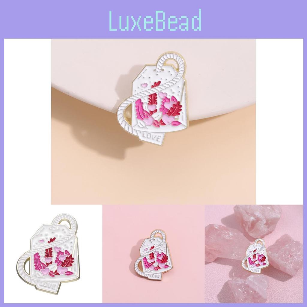 Creative New Pink Heart Shaped Brooch Colorful Cherry Blossom Metal Badge For Fashionable Accessories