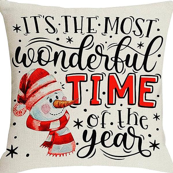 Christmas Cartoon Pillowcase Set Set of Four Home Living Room Decoration Pillowcase Backrest Pad Car Waist