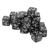 20 Stück Würfelset Puzzle Spaß 6-seitige Zahlen Acrylwürfel für Spiele Vorschulerziehung Schwarz