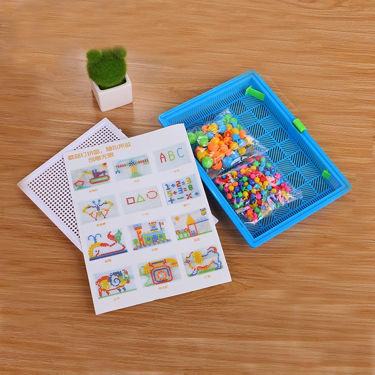 Kreatives Pilz-Steckbrett-Puzzle für Kinder - 296 Teile Früherziehungsspielzeug