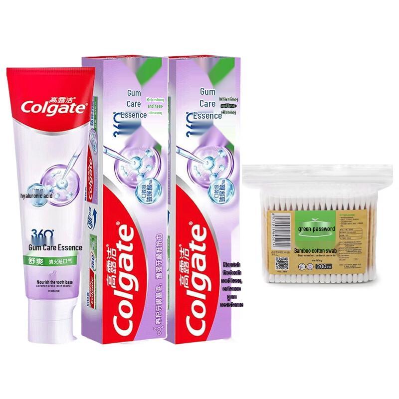 

Colgate 360 Gum Care Toothpaste (2-pack) with Bamboo Cotton Swabs