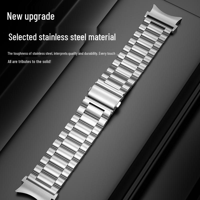 Cinturino in Acciaio Compatibile per Samsung Watch 4/5/6/7 - Stile Business a Tre Maglie
