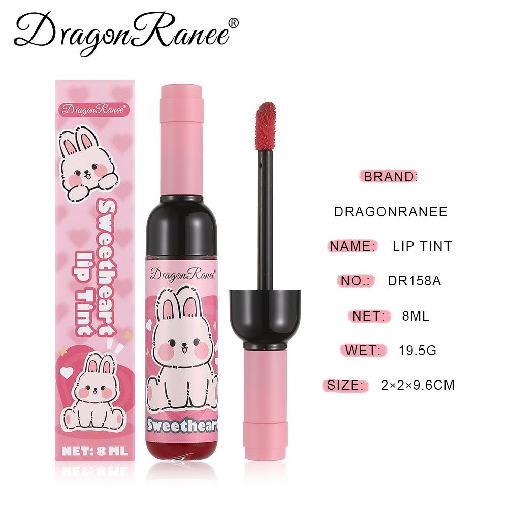 DragonRanee Cross-border Exclusive Wine Bottle Tinted Lip Gloss - Moisturizing, Long-lasting, Matte & Sweat-proof Lipstick with Water Lip Glaze.