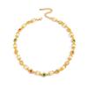 SHIXIN Hip Hop Colorful Rhinestone Sun Choker Necklace for Men New Trendy Adjustable Imitation Pearl Short Necklace Male Jewelry