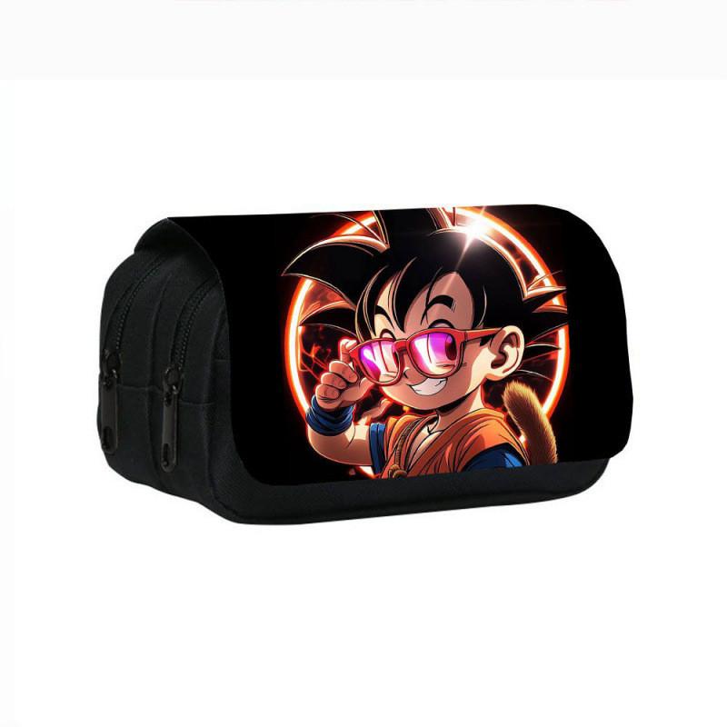 Ball Dragon Anime Character Print Student Double Layer Stationery Bag Storage