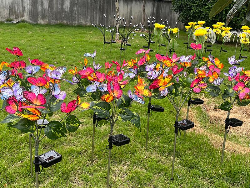 Waterproof LED Solar Butterfly Stake Lights for Outdoor Lawn and Courtyard