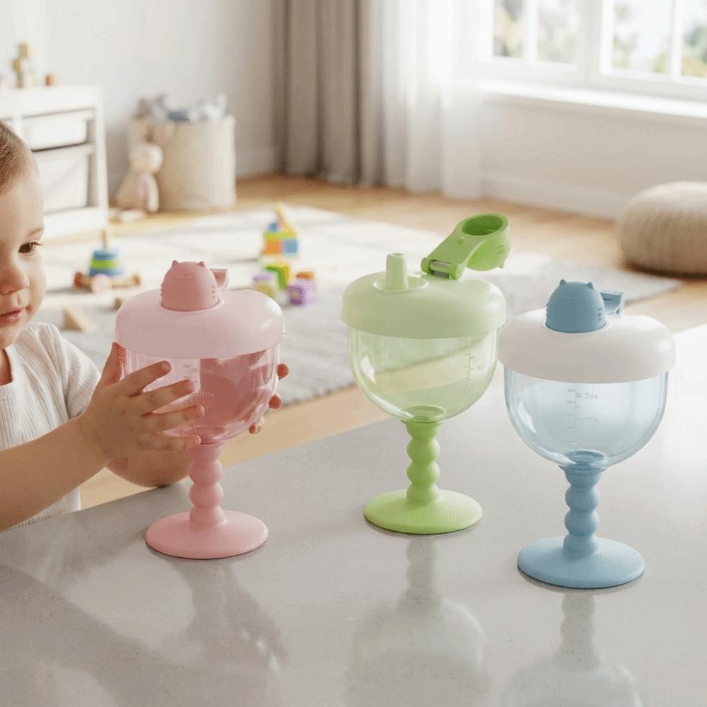 Leak-proof Learning Drinking Cup Plastic Goblet Cup Cute High-heel Cup For Toddlers