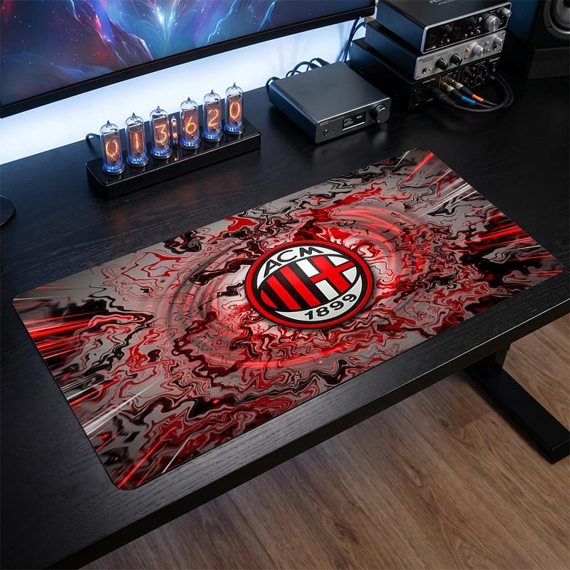 Tappetino per Mouse Grande Stampato AC Milan, Tappetino Morbido in Gomma Antiscivolo per Scrivania da Gioco per Ufficio Laptop Computer Decorazione