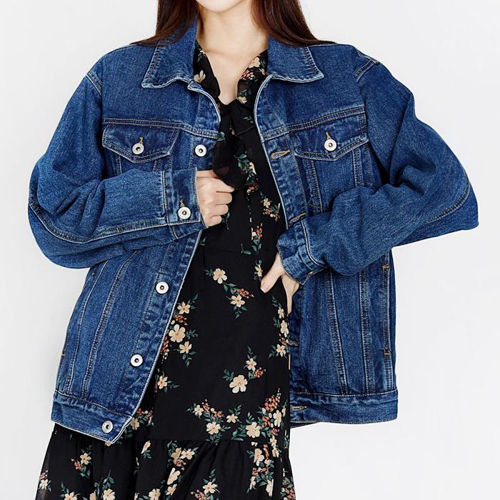 women jeans jacket basic denim jacket date look Korea fashion