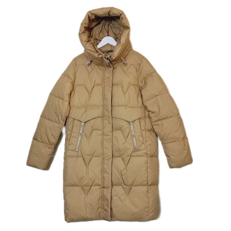 to Russia Hooded down Cotton Mid Length Long Length Cold Protective Clothing Female Pure Color Thickened Cotton Padded Coat Minimalist Fashion Winter