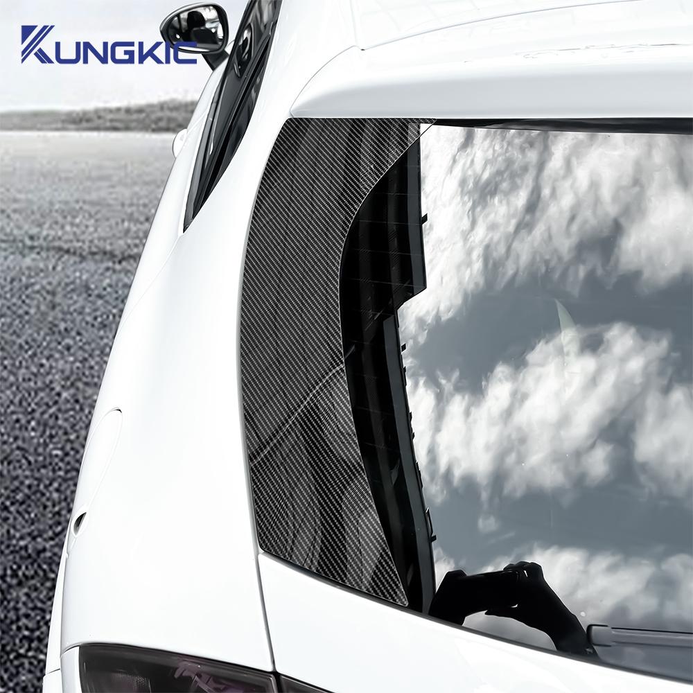 For Seat Leon Altea 2005 2006 2007 2008 2009 2010 2011 2012 Car Rear Windshield Deocor Sticker Carbon Fiber Pattern Glossy Black