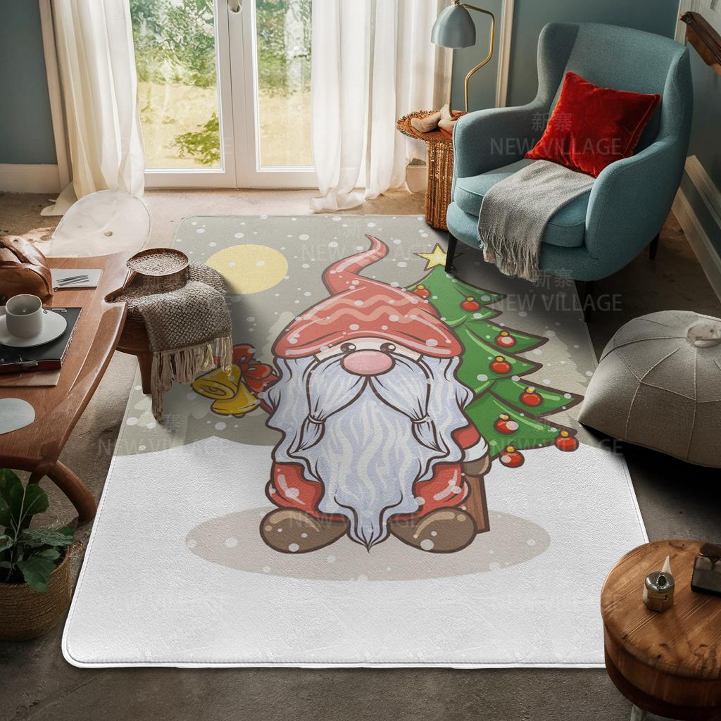 House Entrance Carpet Home Door Mat Living Room Bath Foot Bathroom Non-slip Water Absorption Rugs Bath Merry Christmas Winter