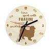 Papillon, Continental Toy Spaniel, Butterfly Dog II - Clock with Dog, Wooden Clock with Engraving, Personalised Clock by