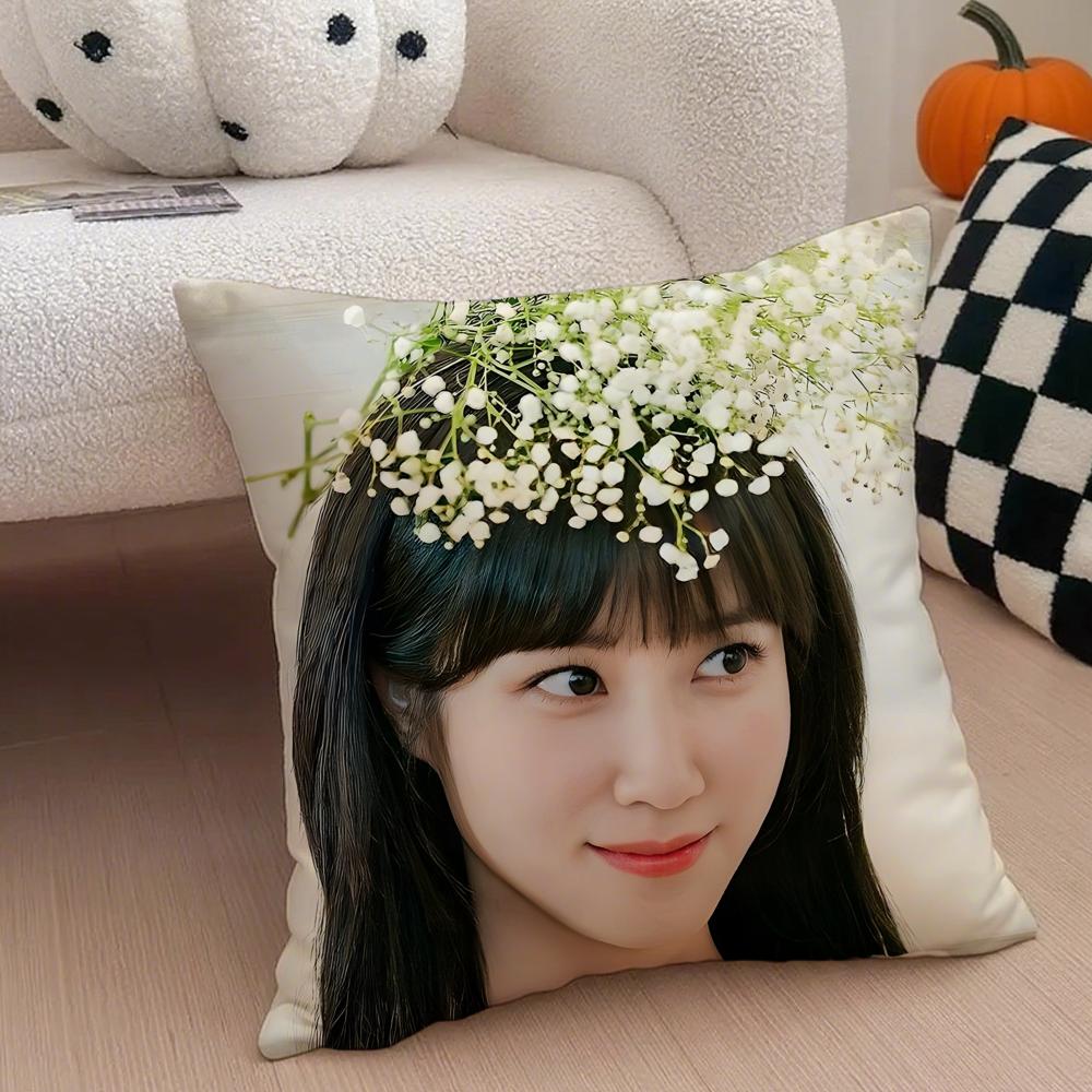 Talented Korean Beautiful Actress PPark Eunbin Cushion Cover Throw Pillow Cover Hidden Button Durable Polyester Chair Cushion