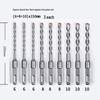 10-Piece Electric Hammer Drill Bit Set, Square & Round Shank (Sizes 4-14)
