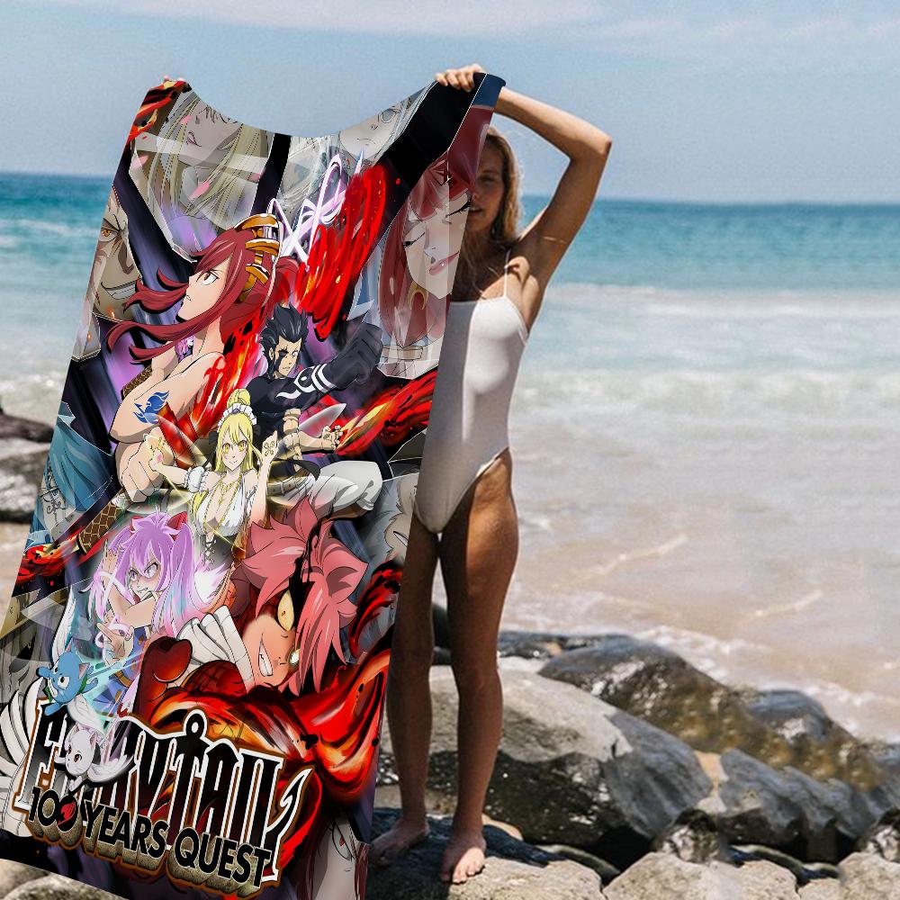 

Fairy Tail Beach Towel Colorful Bath Towels for Girl Microfiber Quick Dry Sand Free Beach Yoga Spa Gym Pool W40*H60(CM)