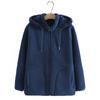 Women's Warm Hooded Jacket Zipper Casual Jacket Thickened Loose Warm Jacket