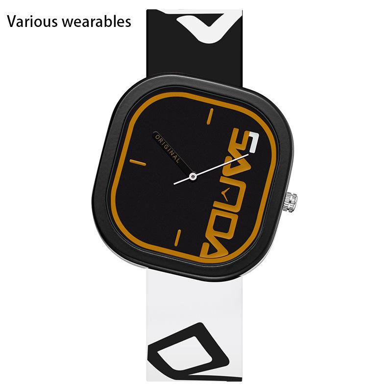 New Silicone Strap Irregular Square Watch for Boys and Girls  Trendy  Cool  Simple and Personalized Children's Watch