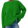 Solid color crew neck sweater spring and autumn loose knitted sweater top women pullover sweater women