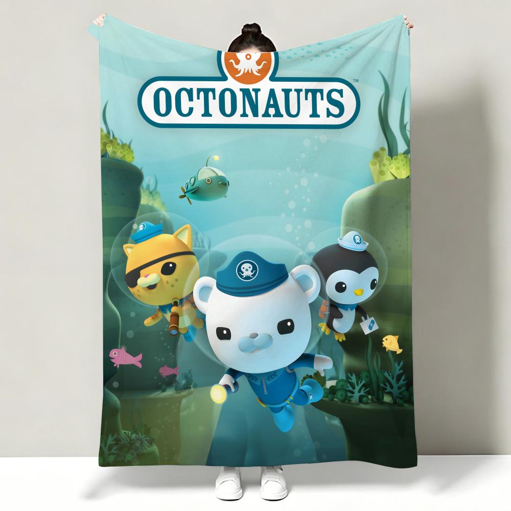 Cartoon TThe OOctonauts Throw Soft Warm Flannel Throw Blanket Multiuse for Sofa Bed Office Nap