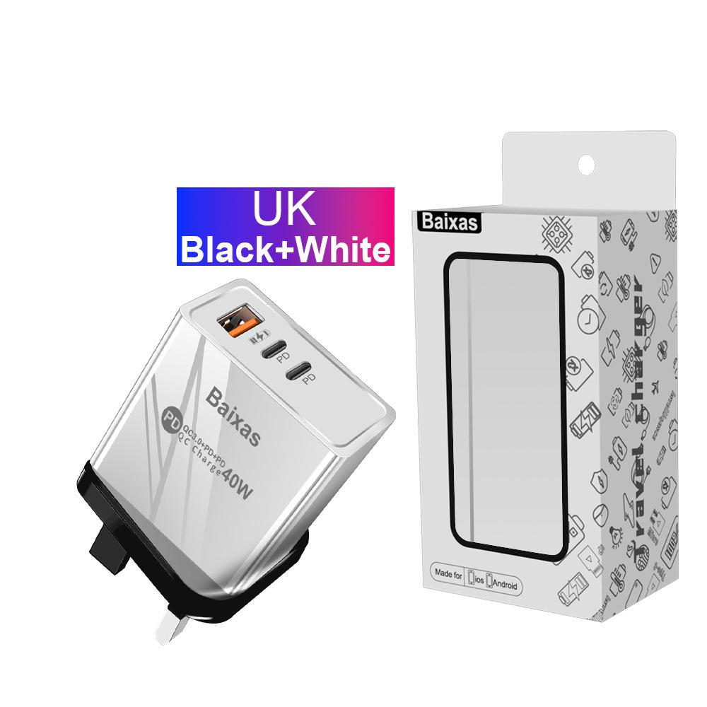 Universal Power Adapter Charger for US/EU/UK - 1U+2PD Standard.
