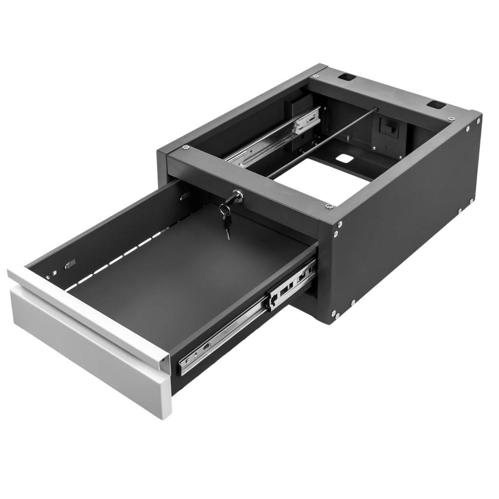 Mega-M tool cabinet for workbenches, 1 drawer, W-37 cm x D-48.6 cm x H-19 cm, system 01 graphite/gray front N