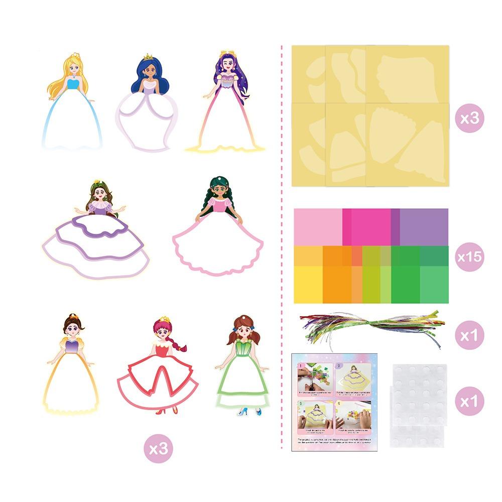 Multicolor DIY Sun Catcher Pendant Butterfly Princess Paper Handmade Art Craft Accessories DIY Craft Kit Home Decoration