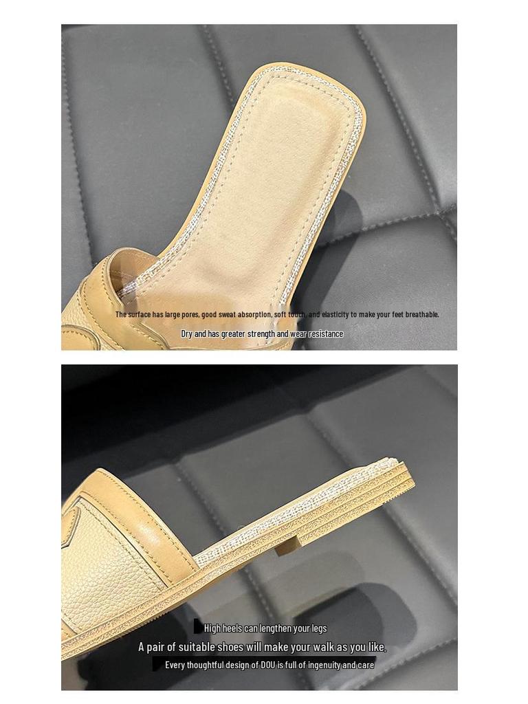Plus Size Women's Summer Outdoor Flat Slippers for Wide Feet - French Beach Sandals