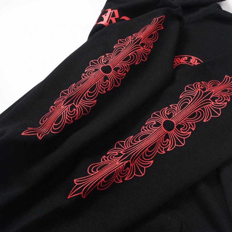 807 CHROME HEARTS 2025 Autumn and Winter New Plus Size Classic Style Logo Hooded Sweatshirt, Suitable for Couples to Wear