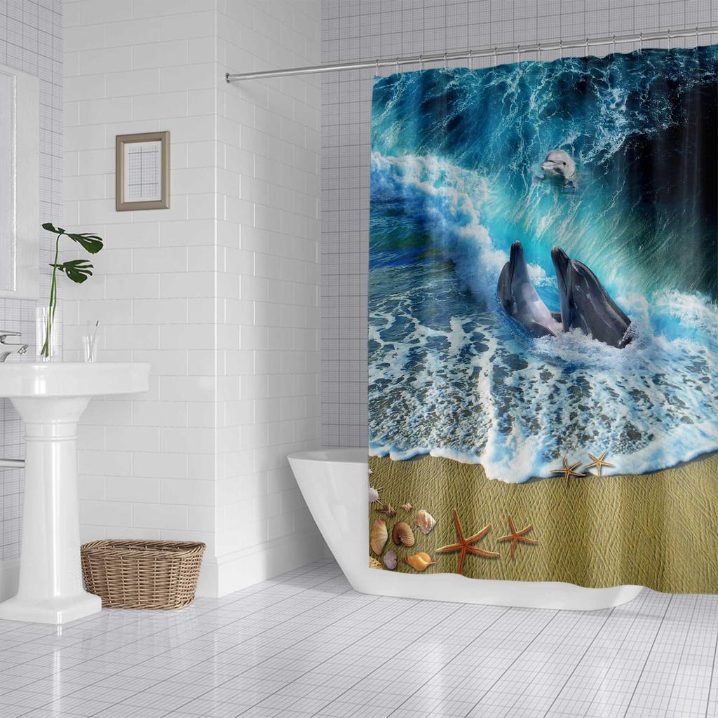JINRUN Bathroom Thickened Waterproof Curtain Mildew Proof Shower Curtain Shower Partition Curtain Shower Curtain Bathroom Curtain Free Perforation