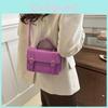 Trendy Small Square Women's Bag With Chic Stitching Details In White Pu