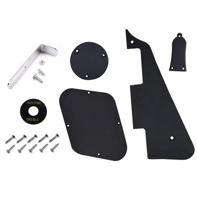 1 sada Elektrická kytara Pickguard se zadní deskou Sada se stříbrným držákem pro Gibson Les Paul Guitar Black