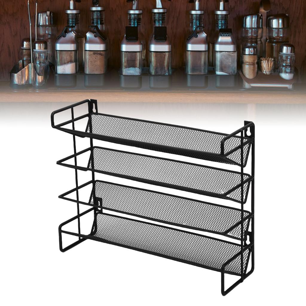 Seasoning Rack   4 Tier Vertical Countertop Seasoning Rack   for Kitchen Cabinet Pantry Cupboard