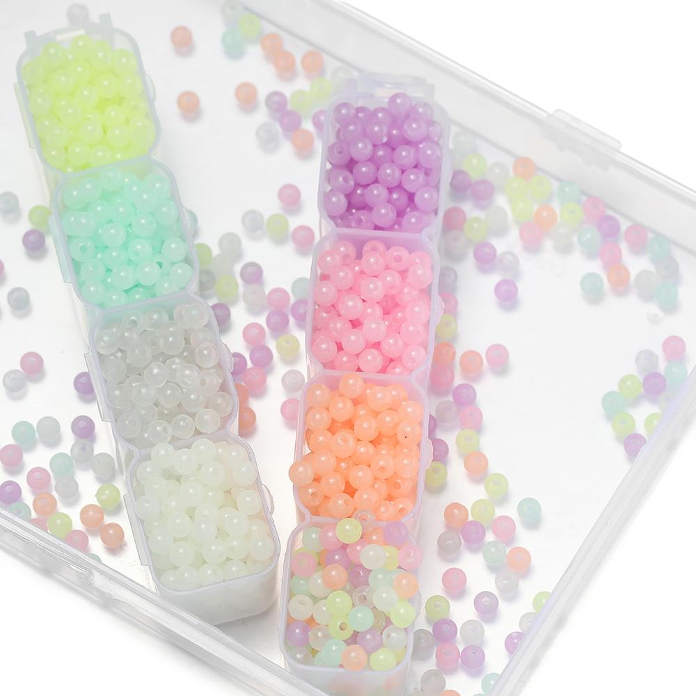 4mm 20g Luminous Acrylic Round Beads Glow In The Dark Loose Spacer Bead for Jewellery Marking DIY Necklace Bracelet