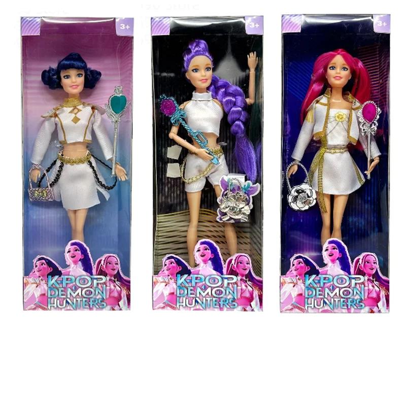 @@@@Kpop Demon Hunters Action Figure with Derpy Tiger Rumi Mira Zoey Sussy Figures Colorful Lights Theme Song for Christmas Gif