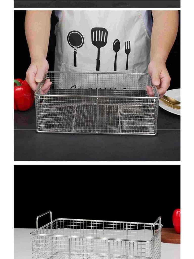 Stainless Steel Square Shaking Basket for Breading and Frying