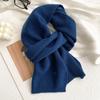 Scarf Women's Winter Scarf Solid Color Versatile Korean New Popular Winter Soft Knitting Men