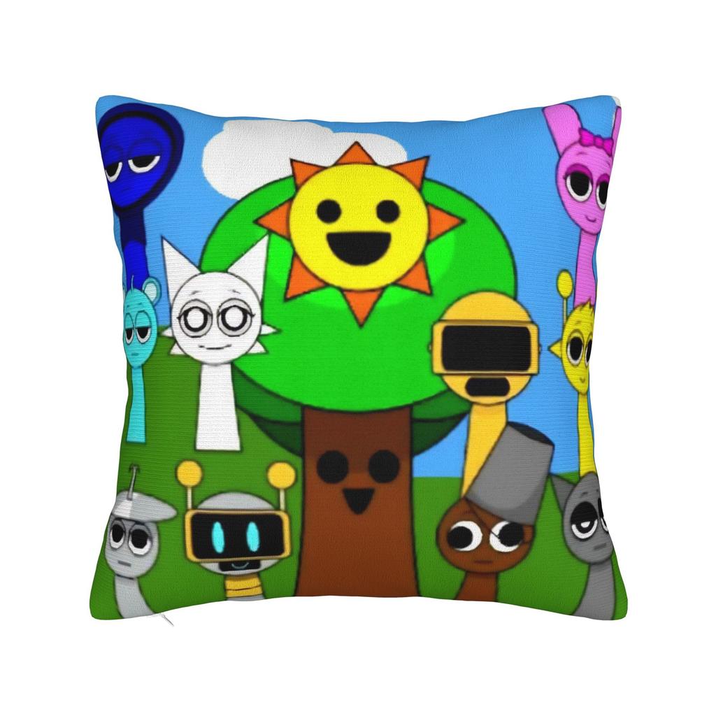 Sprunki Game Square Pillow Cases Cartoon Cushion Cover Fashion Polyester Decor Pillowcover for Car 45x45cm