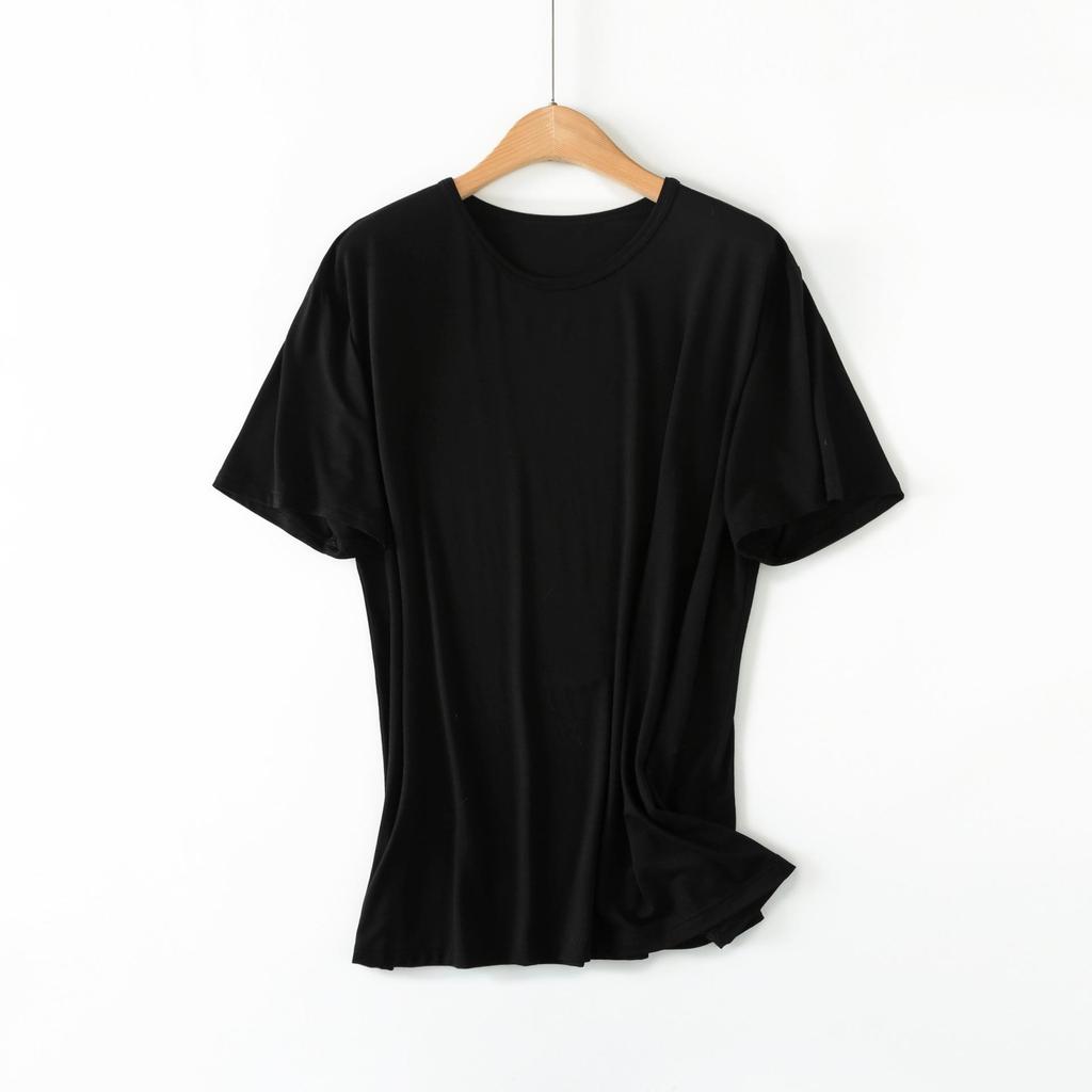 Men's Casual Modal Pajamas - Short-Sleeve, Loose Fit, Round Neck, Plus Size, Lightweight Summer Homewear Top