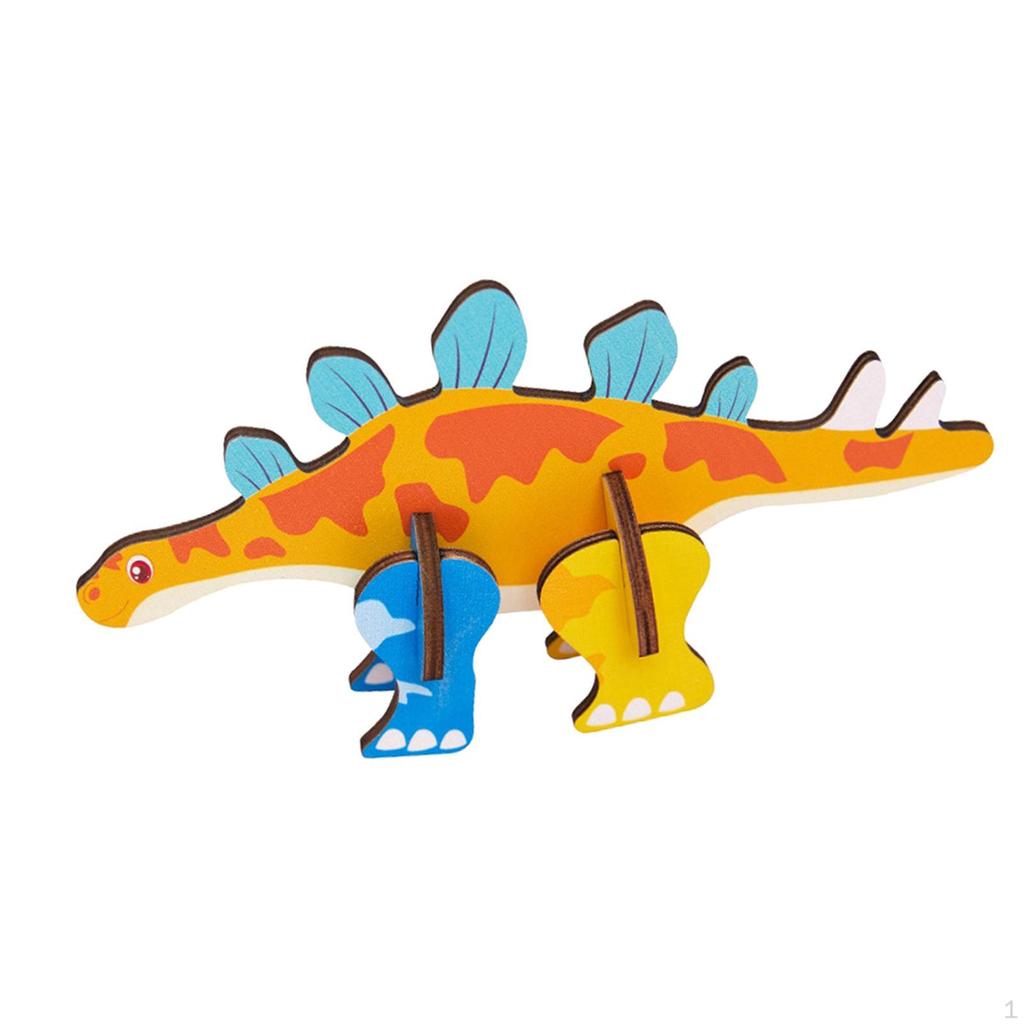 3D Cartoon Wooden Insert Puzzle DIY Toy Model for Toddler Girls Boys Children Birthday Gifts