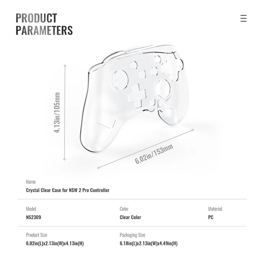 Transparent Protective Case Anti-scratch Transparent Gamepad Controller Cover for Switch2 Pro Controller